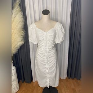 White button down dress